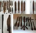 DUM PM 5521-5523, 5029-5038- noževi sa kožnim koricama i papirom, dimenzije: cca 21,5 cm x 3,5 cm, materijal: čelik, bakrena slitina, drvo, koža, papir; vlasništvo: Dubrovački muzeji, fundus Pomorskog