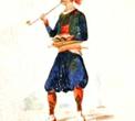 Prikaz Župljanina s lulama turskog tipa, oko sredine 19. st. (Album Martecchini, Dubrovački muzeji, Etnografski muzej)