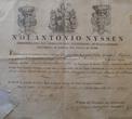 Zdravstveni list konzulata Dubrovačke Republike u Tunisu izdan dubrovačkom brigantinu »La Madonna di Montenero« za putovanje u Dubrovnik, ; Tunis, 18. travnja 1806.; papir, bakrorez, rukopis