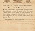 Zdravstveni list Dubrovačke Republike izdan kapetanu bracere Jurju Pavloviću za putovanje u Pulu; Tajništvo Dubrovačke Republike, Dubrovnik, 27. svibnja 1807.; papir, bakrorez, rukopis, 40 × 27,7