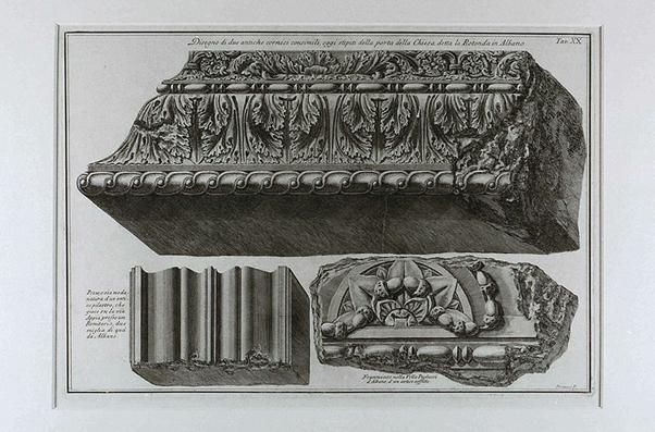 Drawings for architectural sculpture in Albano